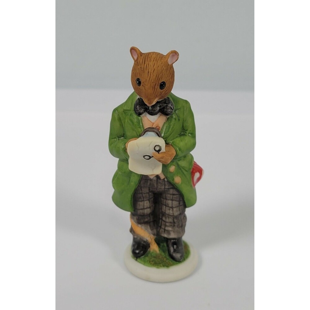 Professor Plum The Woodmouse Family Mouse Figurine Franklin Mint Vintage 1985 fp